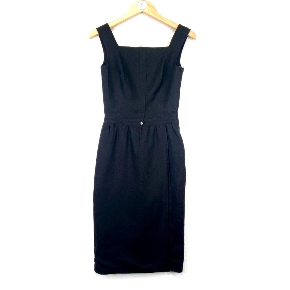 Vintage VALENTINO Night Black Cocktail Evening Dress Size 4 Jackie O Classic LBD